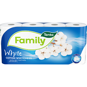 This White Cotton Whiteness 2-ply toilet paper, 8 rolls, 18 m rolls