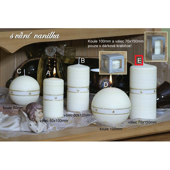 Lima Aura Vanilla scented candle yellow cylinder in a gift box 70 x 150 mm 1 piece
