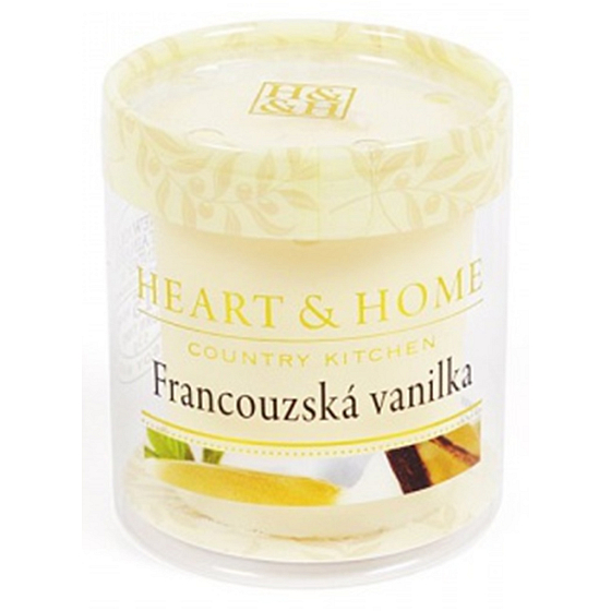 Heart & Home French vanilla Soy scented candle without packaging burns for up to 15 hours 53 g