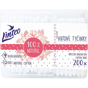 Linteo Natural Cotton Swabs Paper Box 200 pcs Linteo Natural Cotton Swabs Paper Box 200 pcs