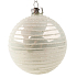Glass flasks white glossy with white stripes 8 cm 6 pieces