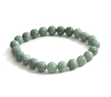 Jadeite Burmese green bracelet elastic natural stone, ball 8 mm / 16 - 17 cm