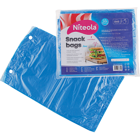 Niteola snack bags, HDPE, 20 × 30 cm, thickness 12 µ, blue, 50 pcs