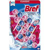 Bref Power Aktiv WC block Flower blossom, solid WC block, 4 × 50 g