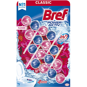 Bref Power Aktiv WC block Flower blossom, solid WC block, 4 × 50 g