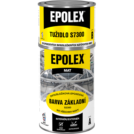 EPOLEX S2300 base color for metal, gray matte + Epolex S7300 hardener, set 1.18 kg