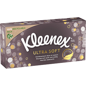 Kleenex Ultra Soft 3-ply facial tissues in a box, 64 pcs
