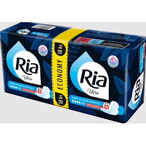 Ria Women's Ultra Normal Plus Odour Neutraliser Duopack, 18 pcs