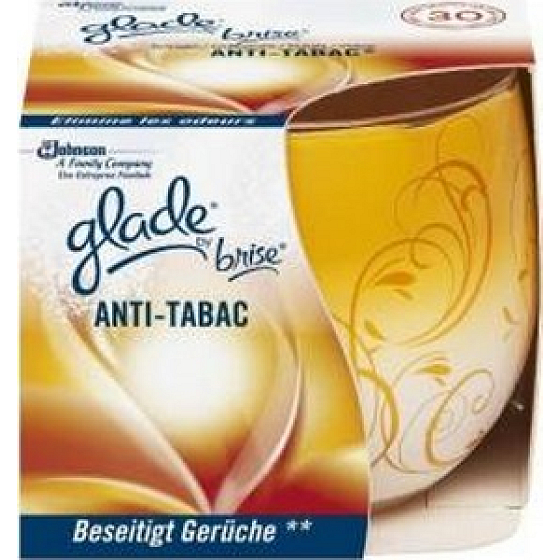 Glade by Brise Anti Tabac scented candle in glass, burning time up to 30 hours 120 g