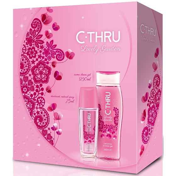 C-Thru Lovely Garden perfumed deodorant glass for women 75 ml + shower gel 250 ml, cosmetic set