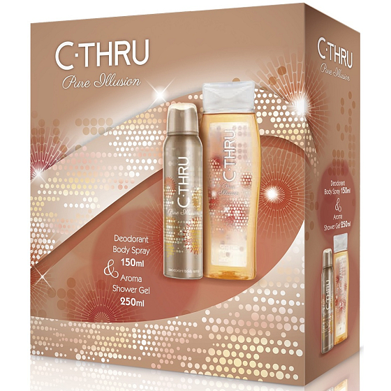 C-Thru Pure Illusion deodorant spray for women 150 ml + shower gel 250 ml, cosmetic set