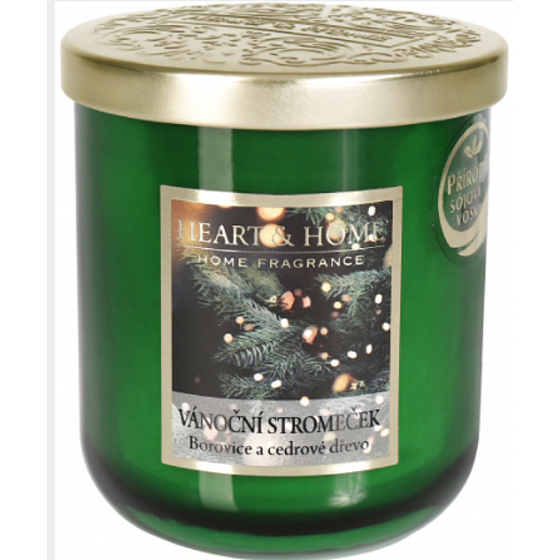 Heart & Home The scent of the Christmas tree Soy scented candle medium burns up to 30 hours 110 g