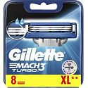 Gillette Mach3 Turbo Replacement Blades 8 Pack, for Men