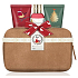 Baylis & Harding Mulberries, Mistletoe and Christmas Tree shower cream 100 ml + body lotion 50 ml + hand cream 50 ml + beige artificial suede toiletry bag, cosmetic set