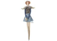 Angel cloth on hanging, in denim and gray vest 43 cm 3861 8388