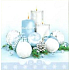 Nekupto Paper napkins 3 ply 33 x 33 cm 20 pieces Christmas pale blue - flasks and candles