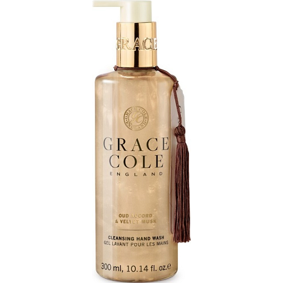 Grace Cole Oud Accord & Velvet Musk - Oud wood and velvet musk cleansing liquid hand soap dispenser 300 ml