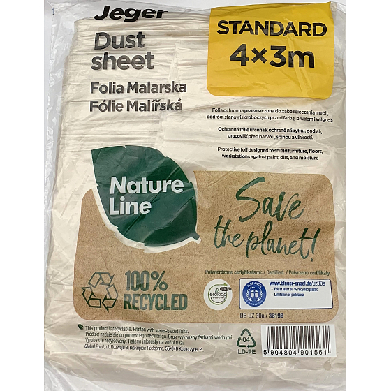 Jeger Paint, dirt and moisture protection film Standard 4 x 3 m