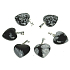 Obsidian flake heart pendant natural stone 15 mm, stone of salvation