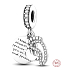 Sterling silver 925 I love you always and forever - footprints, 2in1 pendant for bracelet family