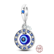 Charm Sterling Silver 925 Blue Eye Protection, Pendant Bracelet Symbol