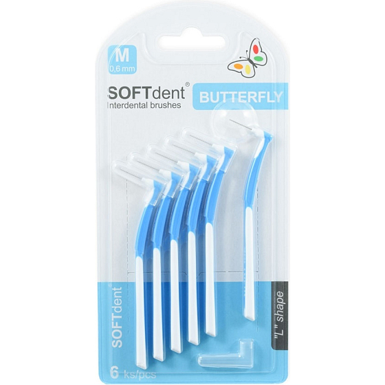 SOFTdent curved interproximal brushes M 0.6 mm, 6 pcs
