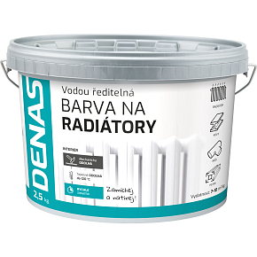 DENAS RADIATOR fast-drying paint, 0100 white, 2.5 kg