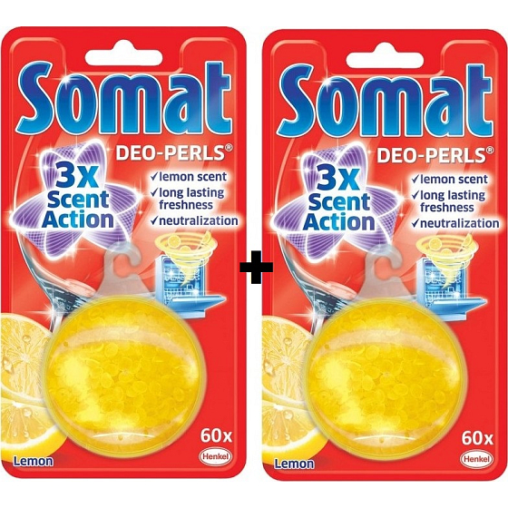 Somat Deo Perls Lemon Dishwasher Freshener 2 x 20.5 g
