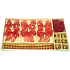Christmas set of 6 bows, 6 flasks, ribbon, chain red decor 1 piece