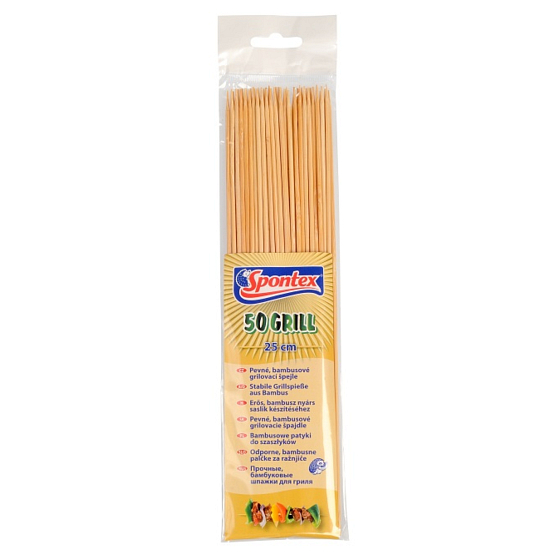 Spontex Bamboo barbecue skewers 25 cm 50 pieces
