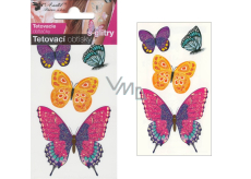Tetovací obtisky s glitry motýli 10,5 x 6 cm