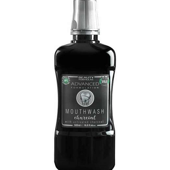 Beauty Formulas Charcoal Activated Charcoal Mouthwash for Bad Breath and Gum Inflammation 500 ml