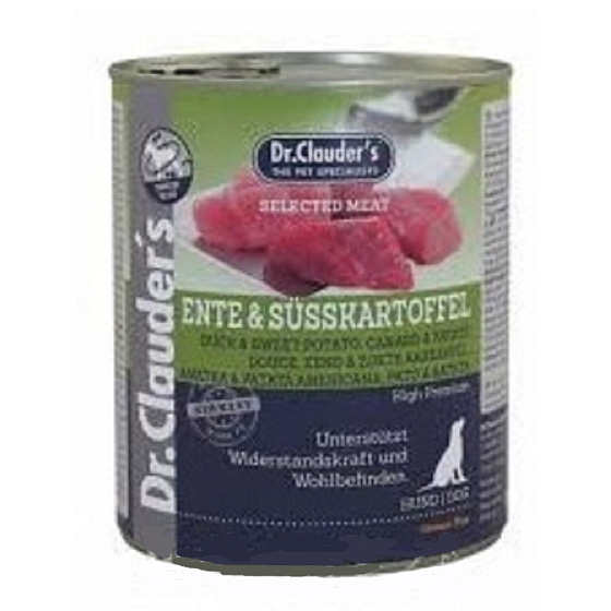 Dr. Clauders Duck, meat and sweet potato complete super premium dog food 94% meat 800 g
