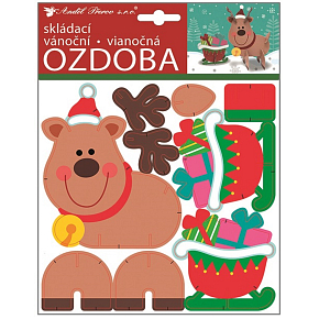 Folding paper ornament Christmas reindeer 23 x 19 cm