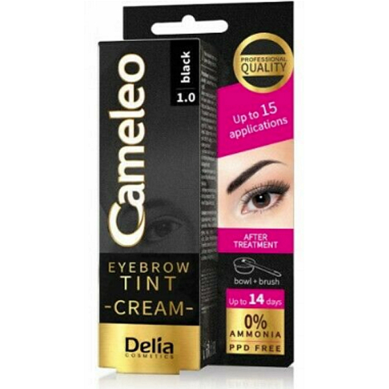Delia Cosmetics Cameleo Creamy professional eyebrow color, ammonia-free 1.0 Black - Black 15 ml