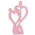 Emocio Wooden decoration heart pair pink 120 x 20 x 200 mm