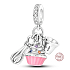 Charm Sterling silver 925 For baking lovers, 3in1 food bracelet pendant
