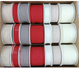 Ditipo Fabric Christmas ribbon Nordic jute red 2 m x 15 mm