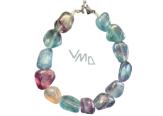 Rainbow fluorite bracelet natural stone 19 cm, stone of geniuses