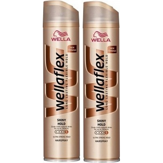 Wella Wellaflex Shiny Hold Hair Spray Ultra Strong Firming 2 x 250 ml