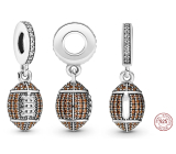 Charm Sterling silver 925 American football, pendant on bracelet sport