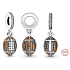 Charm Sterling silver 925 American football, pendant on bracelet sport