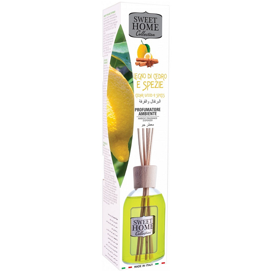 Sweet Home Cedar wood and spices aroma diffuser with scent sticks 100 ml