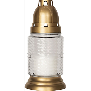 Bispol cemetery glass lamp elegant, burning time 15 hours 50 g, height 16.5 cm
