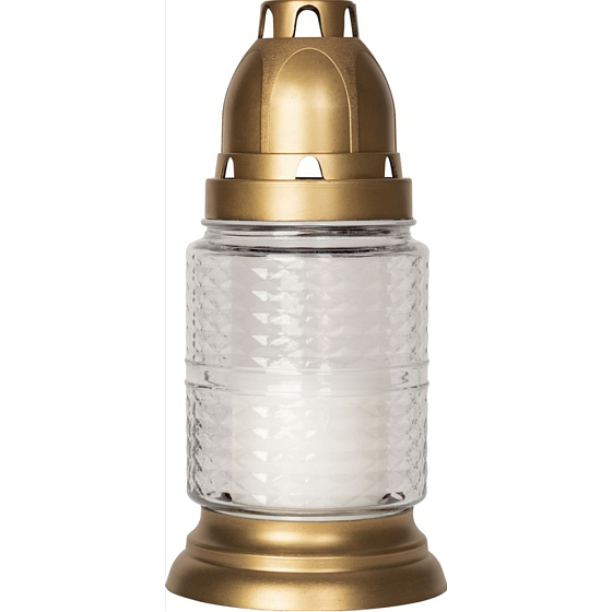 Bispol cemetery glass lamp elegant, burning time 15 hours 50 g, height 16.5 cm