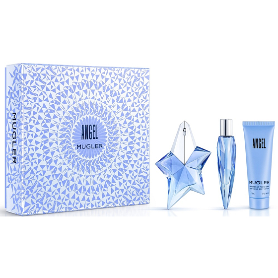Thierry Mugler Angel perfumed water refillable bottle for women 25 ml + body lotion 50 ml + miniature 10 ml, gift set