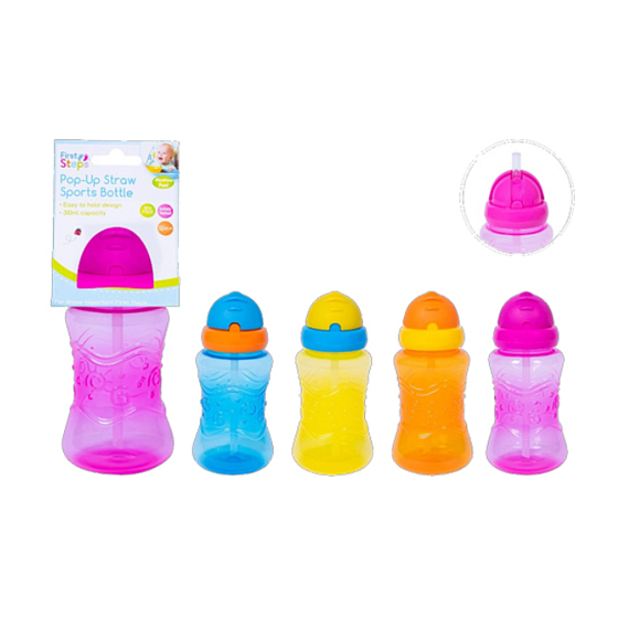First Step 6+ bottle with straw for children green 310 ml