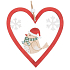 Heart with bird for hanging Red 12 cm