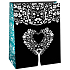 Ditipo Gift paper bag 22 x 10 x 29 cm Kreativ Black white tree in heart shape