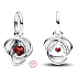 Charm Sterling Silver 925 Red Dark Circle Eternity January, Pendant Bracelet Symbol